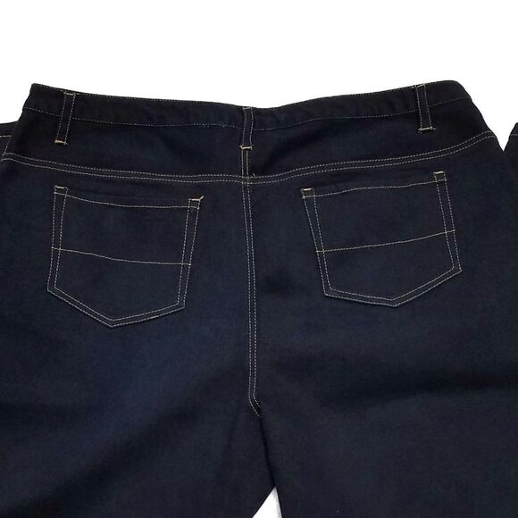 Retro Y2K Volup Silhouettes Black Denim Gold Embroidered Boot Cut Jeans 20 - Picture 8 of 9